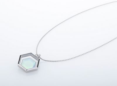 Silver MIMOZA-X floating glass pendant